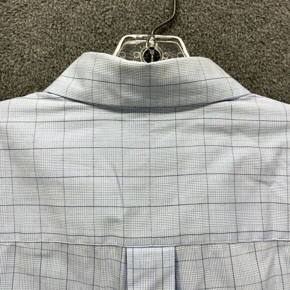 Club Room Shirt Mens Large 16 34 / 35 Blue Plaid Button Down Pocket Easy care - Picture 12 of 16